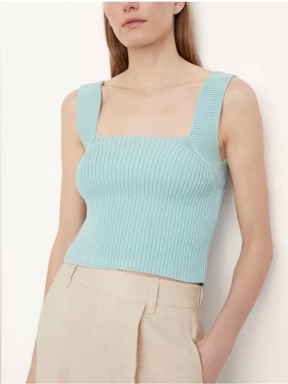 NWOT Vince Knit Square-neck Tank Top size Large